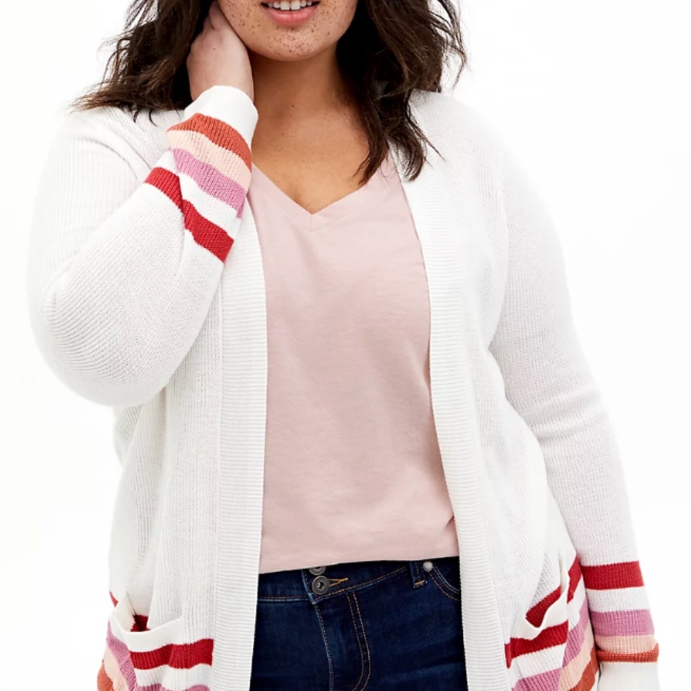 Torrid Striped Varsity Open Cardigan NWT Size 4X - Picture 1 of 4